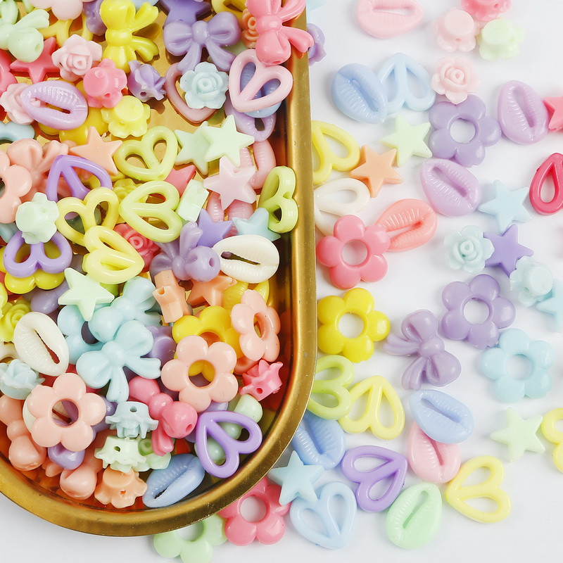 Jauktas krāsas akrila krelles DIY apģērbu šūšana perforācijas krelles mākslai Scrapbooking dekorēšana DIY rotaslietu izgatavošana