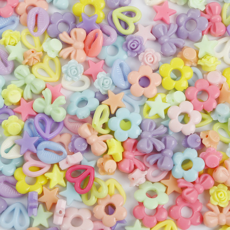 Jauktas krāsas akrila krelles DIY apģērbu šūšana perforācijas krelles mākslai Scrapbooking dekorēšana DIY rotaslietu izgatavošana