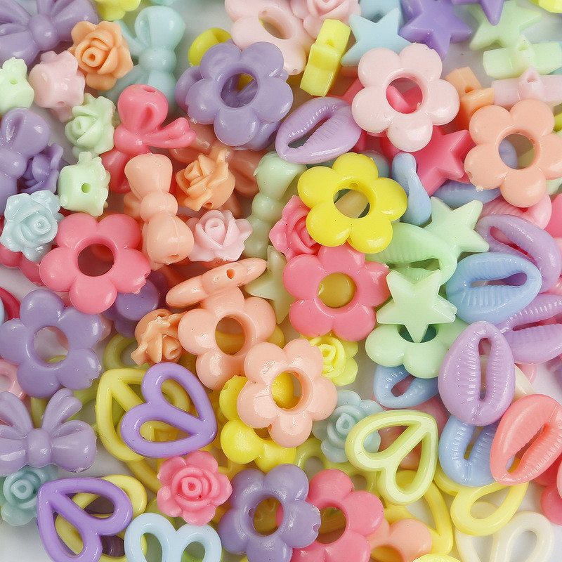 Jauktas krāsas akrila krelles DIY apģērbu šūšana perforācijas krelles mākslai Scrapbooking dekorēšana DIY rotaslietu izgatavošana