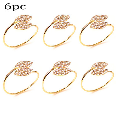 6db Pearls szalvéta gyűrű asztaldísz fém őszi levelek szalvétatartó gyűrűk szállodai születésnapi esküvői dekorációhoz, parti kellékekhez