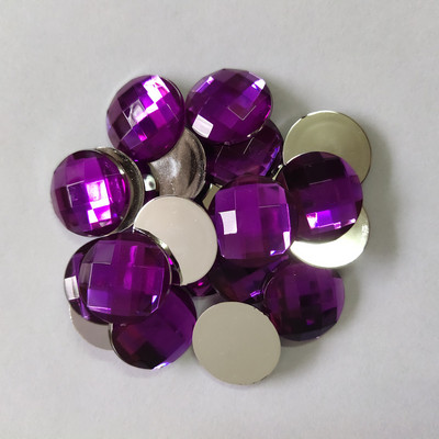 20mm 10gab/iepakojumā,melni siāma ametista apaļi akrila rhinestones,TAIVĀNA akrila kristāla plakana aizmugures rhinestones juvelierizstrādājumu aksesuāri