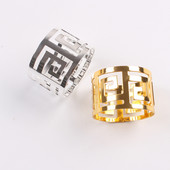 6gab Metāla kāzu salvešu gredzeni Galda noformējums Dobs ģimenes salidojums Ikdienā lietojams salvešu sprādzes turētājs kāzām