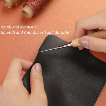 Комплект за шиене на кожа с восъчен конец Игли за ръчно шиене Кука Шила Прежди Ножици за Направи си сам Кожен колан Инструменти за ремонт на обувки