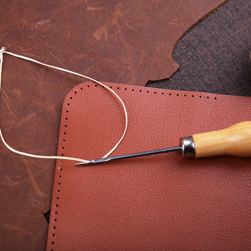 Δερμάτινο κιτ ραπτικής με κερωμένες κλωστές Βελόνες ραψίματος με γάντζο Σουβάρια νήματα Ψαλίδι για DIY Εργαλεία επισκευής δερμάτινων υποδημάτων ζώνης