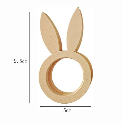 10gab Lieldienu zaķa salvešu turētāja gredzena truša formas Lieldienu dekorācija mājas ballītēm vakariņu galdam Koka dekoru piederumi virtuvei