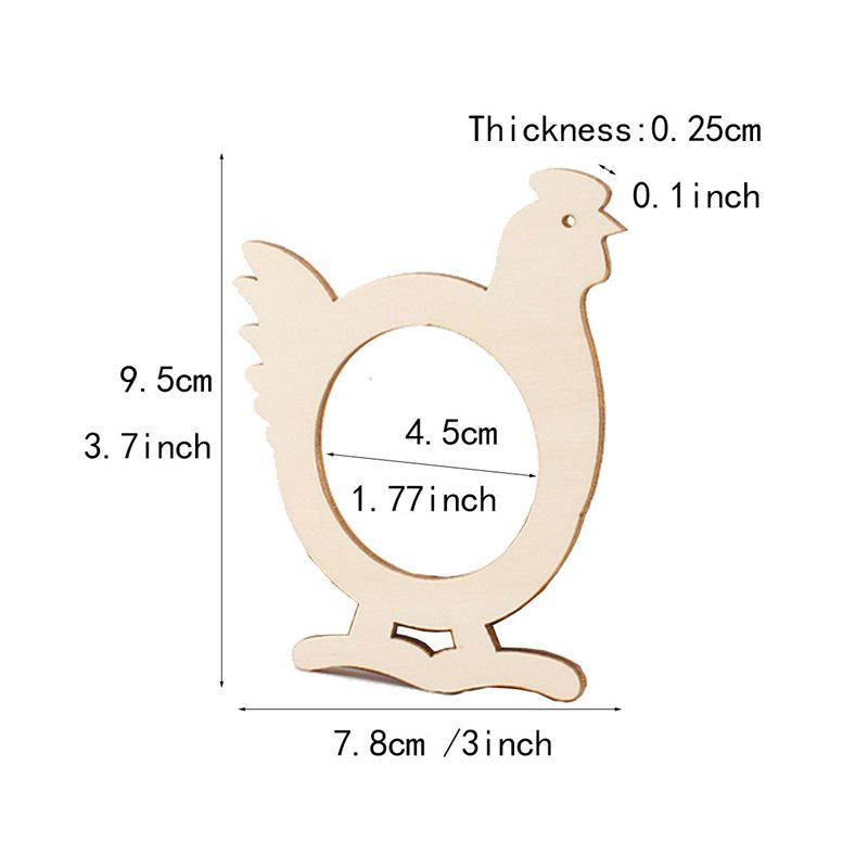 10gab Lieldienu zaķa salvešu turētāja gredzena truša formas Lieldienu dekorācija mājas ballītēm vakariņu galdam Koka dekoru piederumi virtuvei