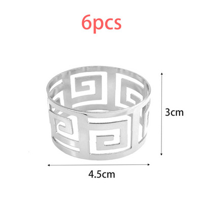 Salvešu gredzeni 6 gab. Zelta sudraba krēslu sprādzes Dzimšanas dienas galdi Dekorācijas Kāzu Labvēlības Ziemassvētku Vakariņu Galdu turētāji Mājas piederumi