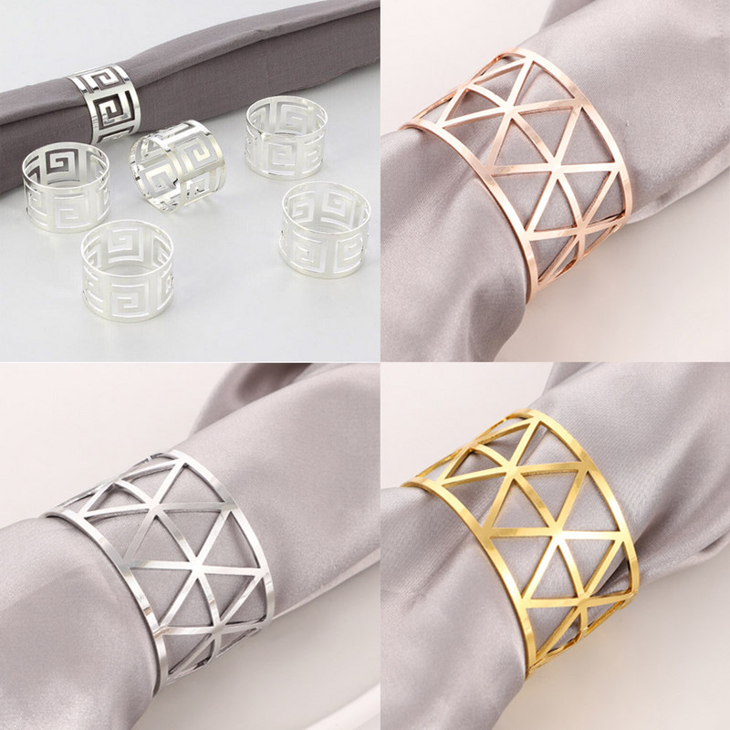 Salvešu gredzeni 6 gab. Zelta sudraba krēslu sprādzes Dzimšanas dienas galdi Dekorācijas Kāzu Labvēlības Ziemassvētku Vakariņu Galdu turētāji Mājas piederumi