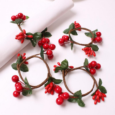 6pcs/set Christmas Napkin Rings Napkin Holder Rings For Holiday New Year 2022 Table Decoration Napkin Buckle Home Table Utensil