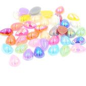 10*14mm AB Krāsa Ūdens piliens Forma asarainās acis Akrils Plakans Pusapaļas Pērles Flatback Scrapbook Krelles DIY Nagi (100gab/partija)