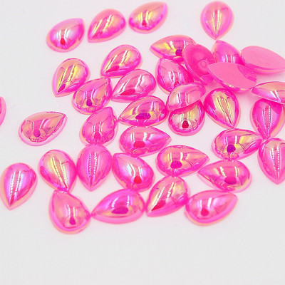 10*14mm AB Krāsa Ūdens piliens Forma asarainās acis Akrils Plakans Pusapaļas Pērles Flatback Scrapbook Krelles DIY Nagi (100gab/partija)