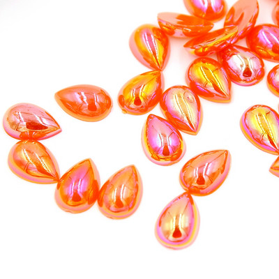 10*14mm AB Krāsa Ūdens piliens Forma asarainās acis Akrils Plakans Pusapaļas Pērles Flatback Scrapbook Krelles DIY Nagi (100gab/partija)