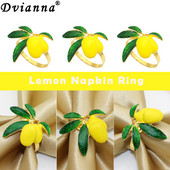 Dvianna 6Gb citronu salvešu gredzenu turētājs Pateicības dienai Ziemassvētku Kāzu vakariņām Svētku Lieldienu galda noformējums 2023 HWC100