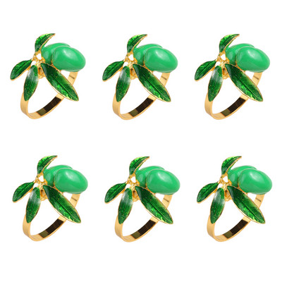 Dvianna 6Gb citronu salvešu gredzenu turētājs Pateicības dienai Ziemassvētku Kāzu vakariņām Svētku Lieldienu galda noformējums 2023 HWC100