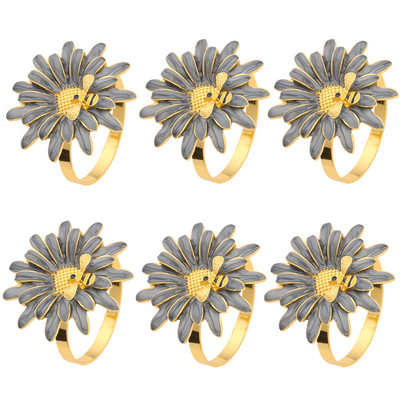 Dvianna 6Gb citronu salvešu gredzenu turētājs Pateicības dienai Ziemassvētku Kāzu vakariņām Svētku Lieldienu galda noformējums 2023 HWC100