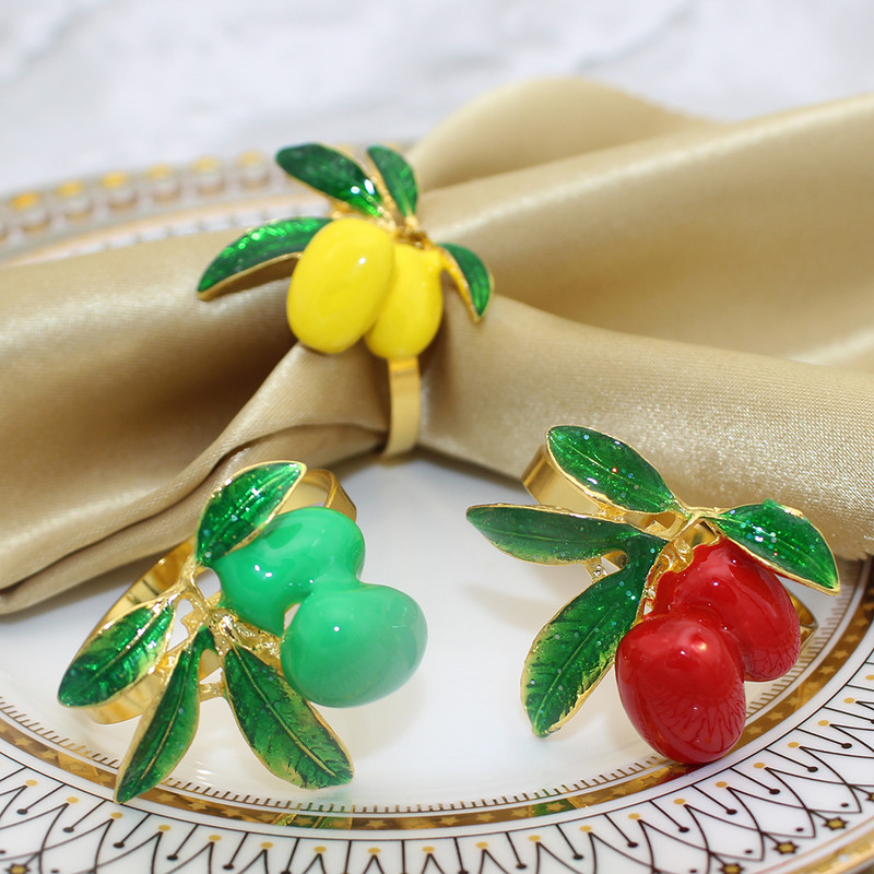 Dvianna 6Gb citronu salvešu gredzenu turētājs Pateicības dienai Ziemassvētku Kāzu vakariņām Svētku Lieldienu galda noformējums 2023 HWC100