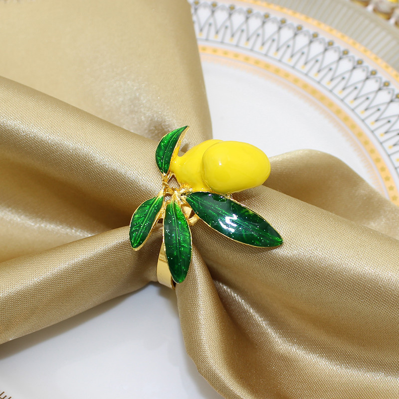 Dvianna 6Gb citronu salvešu gredzenu turētājs Pateicības dienai Ziemassvētku Kāzu vakariņām Svētku Lieldienu galda noformējums 2023 HWC100