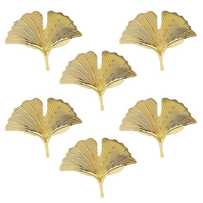 6 gab. Ginkgo lapu salvešu gredzenu sprādzes turētāji kāzu ballītei Mātes diena svinēt svētkus vakariņu galda dekorēšanai