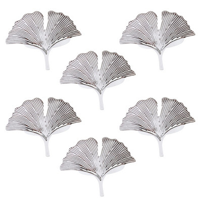 6 gab. Ginkgo lapu salvešu gredzenu sprādzes turētāji kāzu ballītei Mātes diena svinēt svētkus vakariņu galda dekorēšanai