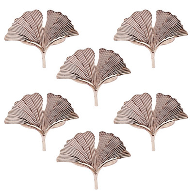 6 gab. Ginkgo lapu salvešu gredzenu sprādzes turētāji kāzu ballītei Mātes diena svinēt svētkus vakariņu galda dekorēšanai