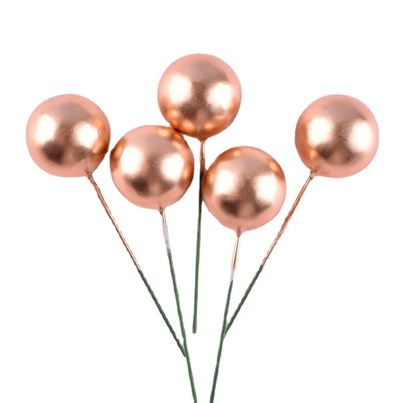 5 vnt. torto apmušalas auksinis sidabrinis rutulys su gimtadieniu torto kepurėlė „pasidaryk pats“ keksiukų vėliavėlė Vestuvių kalėdinio rutulio dekoras Gimtadienio dekoravimas