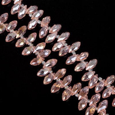 50gab 6x12mm 31 krāsas Ūdens pilienu kristāla horizontālas caurumu krelles, slīpētas brīvas starplikas krelles DIY apģērbu šūšanas piederumiem