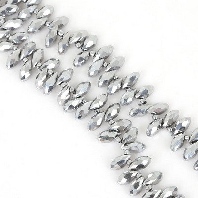 50gab 6x12mm 31 krāsas Ūdens pilienu kristāla horizontālas caurumu krelles, slīpētas brīvas starplikas krelles DIY apģērbu šūšanas piederumiem