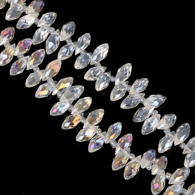 50gab 6x12mm 31 krāsas Ūdens pilienu kristāla horizontālas caurumu krelles, slīpētas brīvas starplikas krelles DIY apģērbu šūšanas piederumiem