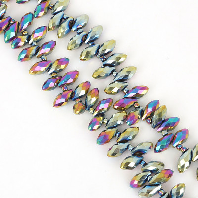 50gab 6x12mm 31 krāsas Ūdens pilienu kristāla horizontālas caurumu krelles, slīpētas brīvas starplikas krelles DIY apģērbu šūšanas piederumiem