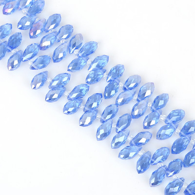 50gab 6x12mm 31 krāsas Ūdens pilienu kristāla horizontālas caurumu krelles, slīpētas brīvas starplikas krelles DIY apģērbu šūšanas piederumiem