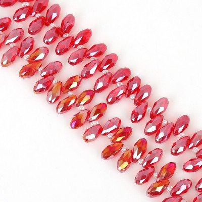 50gab 6x12mm 31 krāsas Ūdens pilienu kristāla horizontālas caurumu krelles, slīpētas brīvas starplikas krelles DIY apģērbu šūšanas piederumiem