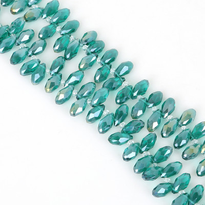 50gab 6x12mm 31 krāsas Ūdens pilienu kristāla horizontālas caurumu krelles, slīpētas brīvas starplikas krelles DIY apģērbu šūšanas piederumiem