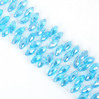 50gab 6x12mm 31 krāsas Ūdens pilienu kristāla horizontālas caurumu krelles, slīpētas brīvas starplikas krelles DIY apģērbu šūšanas piederumiem