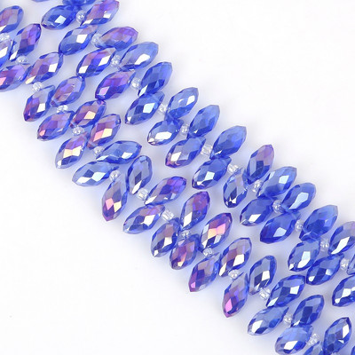 50gab 6x12mm 31 krāsas Ūdens pilienu kristāla horizontālas caurumu krelles, slīpētas brīvas starplikas krelles DIY apģērbu šūšanas piederumiem