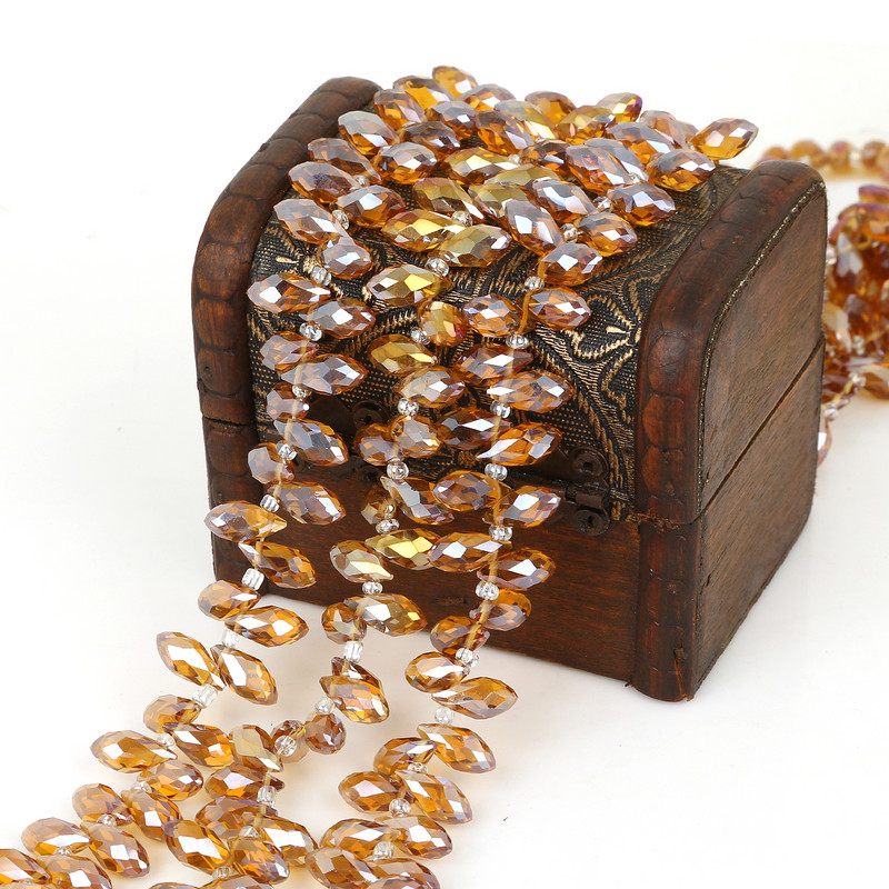 50gab 6x12mm 31 krāsas Ūdens pilienu kristāla horizontālas caurumu krelles, slīpētas brīvas starplikas krelles DIY apģērbu šūšanas piederumiem