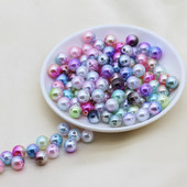 3/4/6/8/10/12 mm Rainbow Mermaid Okrugla ušivena imitacija nakita od bisera, ogrlica, narukvica, odstojnik, akrilne perle s rupom