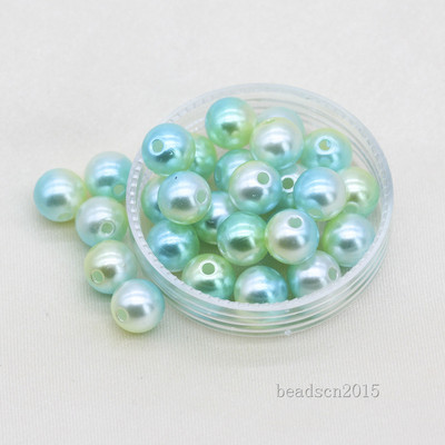 3/4/6/8/10/12 mm Rainbow Mermaid Okrugla ušivena imitacija nakita od bisera, ogrlica, narukvica, odstojnik, akrilne perle s rupom