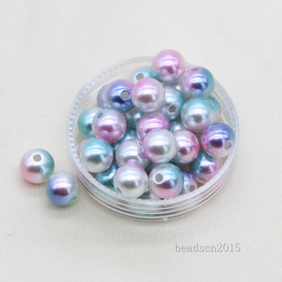 3/4/6/8/10/12 mm Rainbow Mermaid Okrugla ušivena imitacija nakita od bisera, ogrlica, narukvica, odstojnik, akrilne perle s rupom