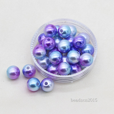 3/4/6/8/10/12 mm Rainbow Mermaid Okrugla ušivena imitacija nakita od bisera, ogrlica, narukvica, odstojnik, akrilne perle s rupom