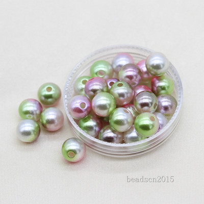 3/4/6/8/10/12 mm Rainbow Mermaid Okrugla ušivena imitacija nakita od bisera, ogrlica, narukvica, odstojnik, akrilne perle s rupom