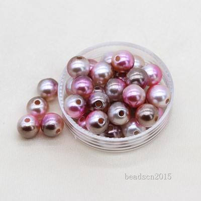 3/4/6/8/10/12 mm Rainbow Mermaid Okrugla ušivena imitacija nakita od bisera, ogrlica, narukvica, odstojnik, akrilne perle s rupom