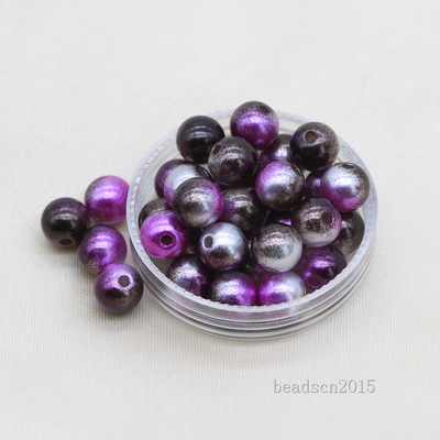 3/4/6/8/10/12 mm Rainbow Mermaid Okrugla ušivena imitacija nakita od bisera, ogrlica, narukvica, odstojnik, akrilne perle s rupom