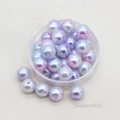 3/4/6/8/10/12 mm Rainbow Mermaid Okrugla ušivena imitacija nakita od bisera, ogrlica, narukvica, odstojnik, akrilne perle s rupom