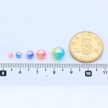 3-10 mm Rainbow Mermaid No Hole Round Acrylic Imitation pearl spacer loose beads За Направи си сам Scrapbook Декорации Изработка на бижута