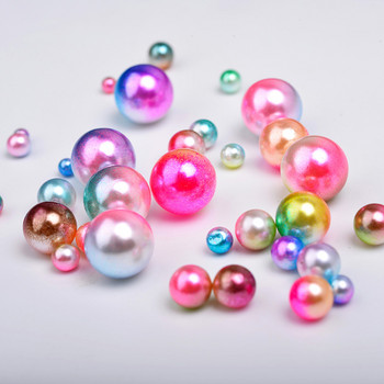 3-10 mm Rainbow Mermaid No Hole Round Acrylic Imitation pearl spacer loose beads За Направи си сам Scrapbook Декорации Изработка на бижута