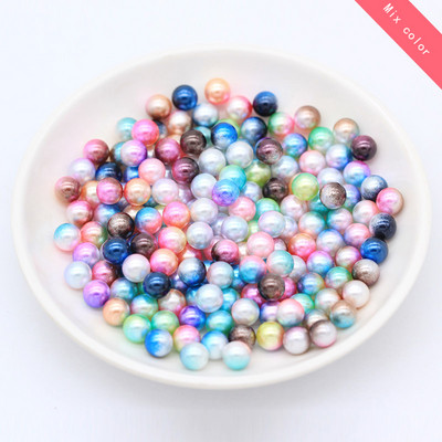 3-10 mm varavīksnes nāriņa bez cauruma, apaļa akrila imitācijas pērļu starplikas, vaļīgas krelles DIY albumam Dekorācijas juvelierizstrādājumu izgatavošana