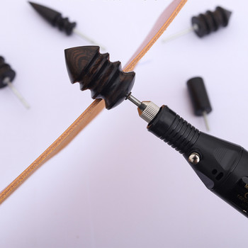 Δερμάτινο Edge Electric Polisher Slicker Επίπεδη/Μυτερή κεφαλή σανταλόξυλο Δέρματα Craft DIY Tools Tip Burnisher Wood Craft Tool