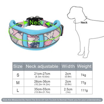 Найлонов светлоотразителен нашийник за домашни любимци, мрежест дишащ нашийник за кучета със силен двоен D-пръстен и моден принт за малки, средно големи кучета