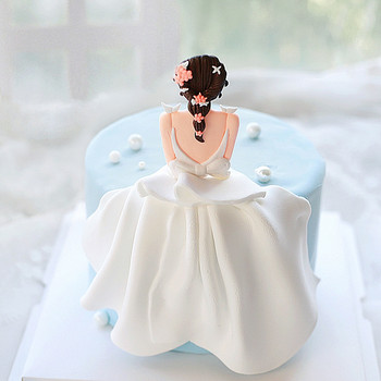 Ρομαντικό η μισή πλάτη της κυρίας Happy Birthday Cake Topper for Wedding Brides to be Party Decoration Woman Girl