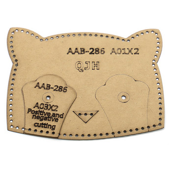 Νέα θήκη κάρτας σε σχήμα γάτας Πορτοφόλι νομισμάτων Δερμάτινο μοτίβο μόδας προσωπικότητας χειροτεχνίας Πρότυπο DIY χαρτί Kraft